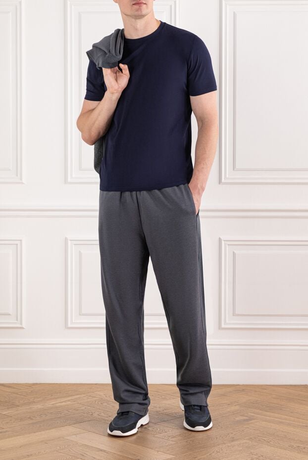 Cesare di Napoli cotton t-shirt in dark blue with minimalist design 190116 - photo 2