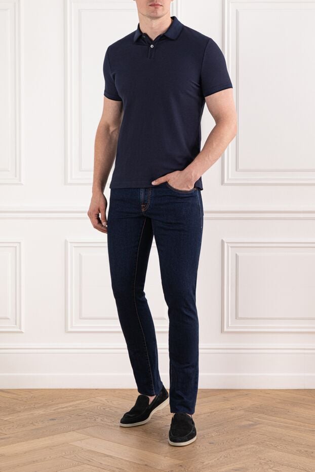 Loro Piana brentwood polo in stretch cotton pique with two-tone trim 190121 - photo 2