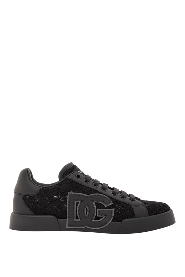 Dolce & Gabbana women's sneakers portofino light strobel made of lace taormina black 190126 - photo 1