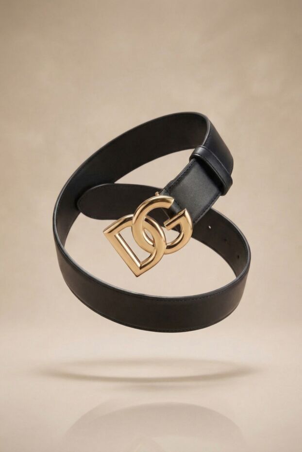 Dolce & Gabbana black leather belt with large gold logo buckle 190128 - photo 2