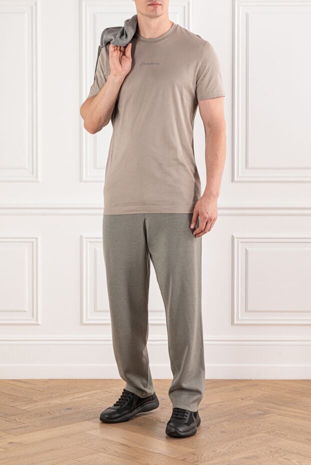 Dolce & Gabbana men's soft cotton t-shirt in sand tones with embroidery 190134 - photo 2