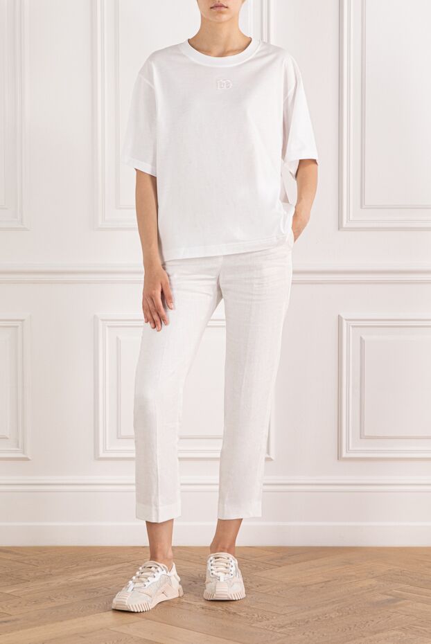 Dolce & Gabbana white cotton t-shirt with embroidered dg logo 190142 - photo 2