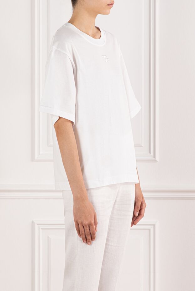 Dolce & Gabbana white cotton t-shirt with embroidered dg logo 190142 - photo 3