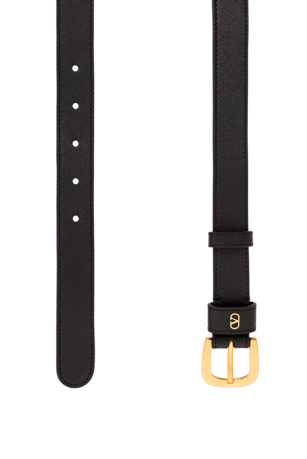 Valentino leather black belt with classic buckle and miniature gold logo 190152 - photo 3