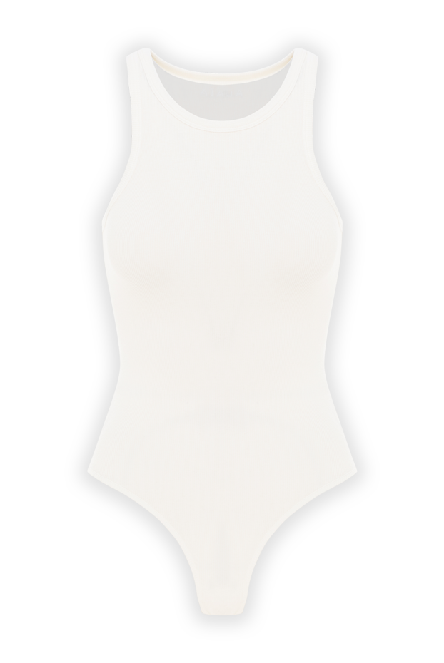 Women's bodysuit made of cotton and viscose in white with a tight fit - photo 1