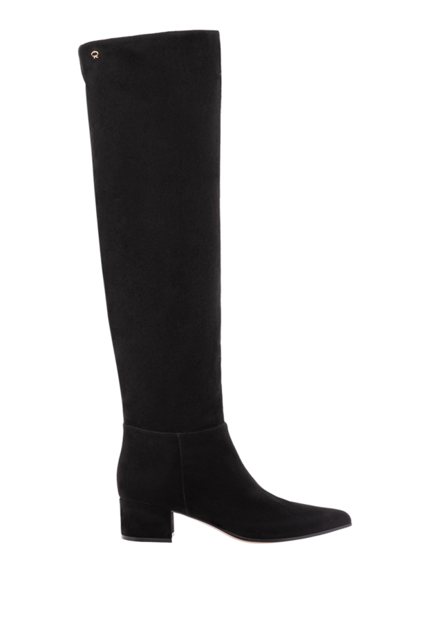 Gianvito Rossi high black suede boots with a pointed toe and a stable heel 190165 - photo 1