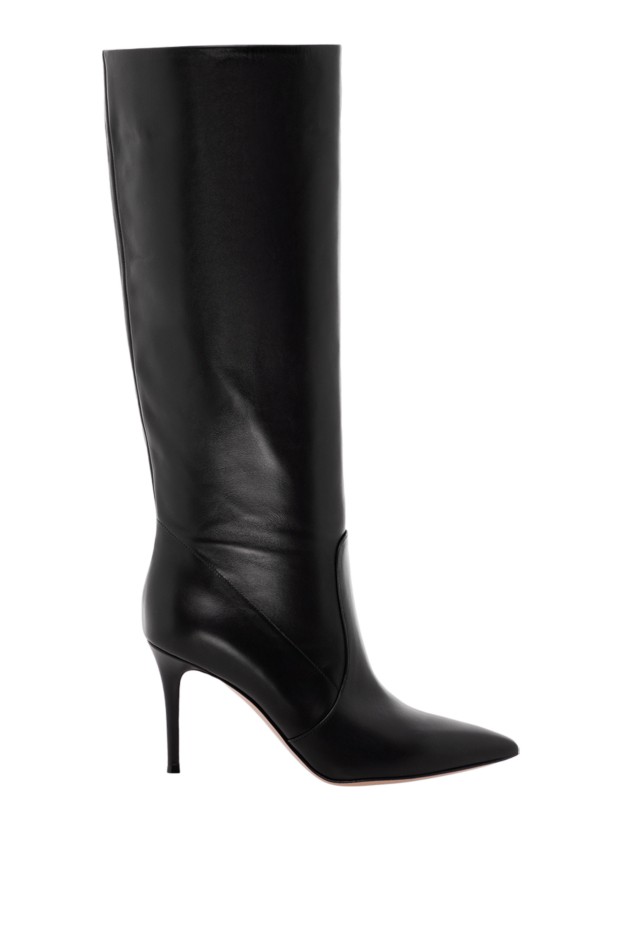 Gianvito Rossi hansen women's black leather pointed toe stiletto boots 190166 - photo 1