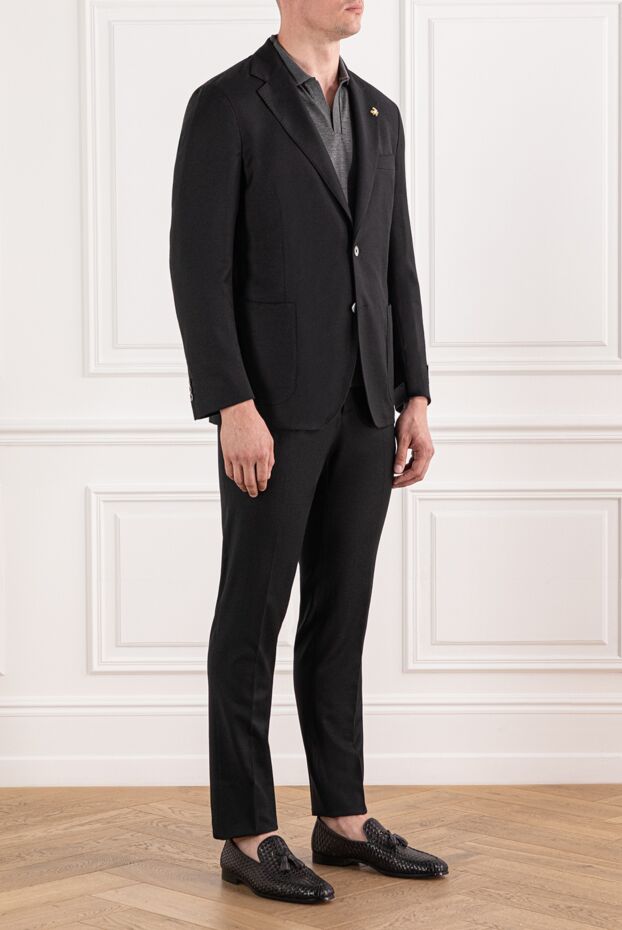 Tombolini single-breasted men's suit wool black modern silhouette 190184 - photo 3