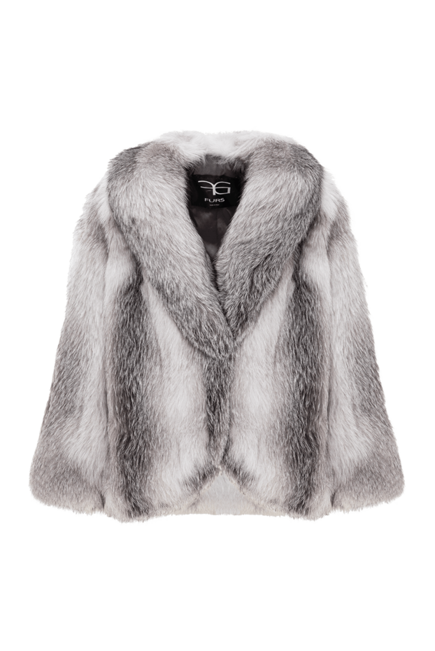 FG Furs women's fox fur coat with soft texture and shine gray 190200 - photo 1