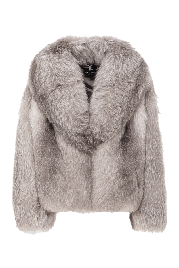 FG Furs natural fox fur coat in light gray with a wide collar 190201 - photo 1