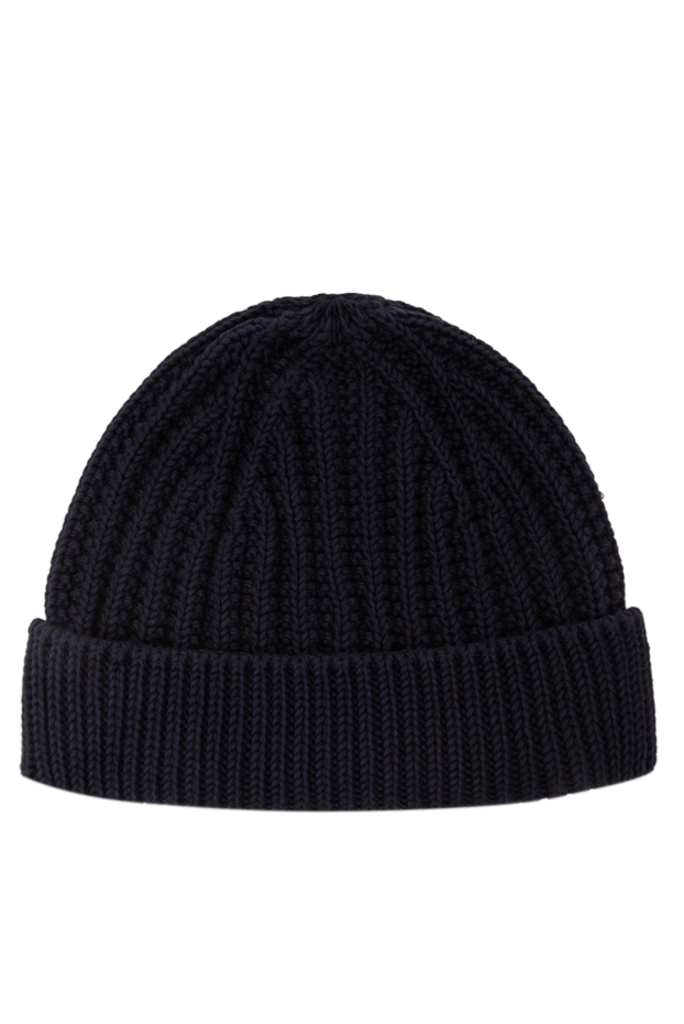 Loro Piana men's blue moltrasio beanie with folded brim and classic ribbed pattern. 190230 - photo 3
