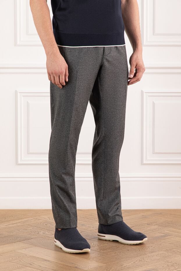 Loro Piana jarno men's gray cotton gabardine trousers classic 190233 - photo 3