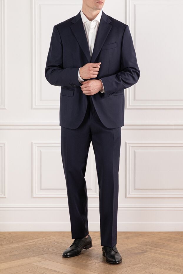 Sartoria Latorre men's business suit made of pure wool in deep blue color 190240 - photo 2