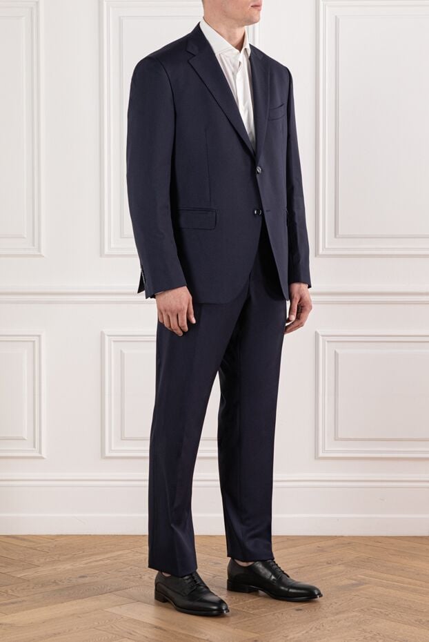 Sartoria Latorre men's business suit made of pure wool in deep blue color 190240 - photo 3
