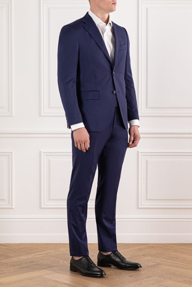 Sartoria Latorre classic men's suit, blue wool, single-breasted cut 190245 - photo 3