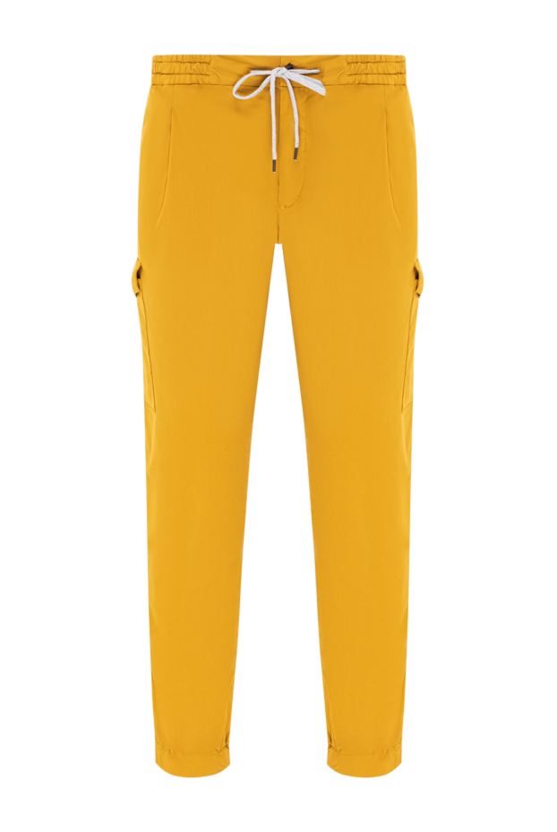 PT01 (Pantaloni Torino) men's trousers with patch pockets yellow with a drawstring belt 190366 - photo 1