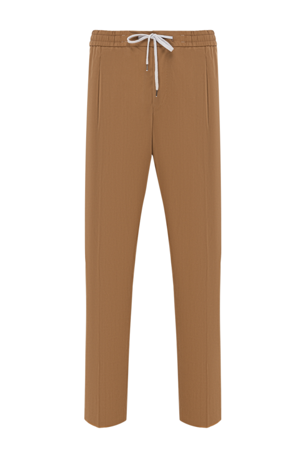 PT01 (Pantaloni Torino) men's basic trousers brown with white drawstring at the waist 190373 - photo 1