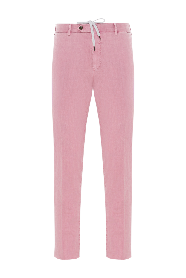 PT01 (Pantaloni Torino) men's summer pink trousers with drawstring 190380 - photo 1