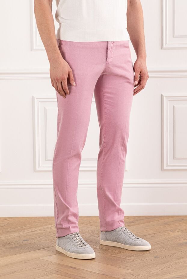 PT01 (Pantaloni Torino) men's summer pink trousers with drawstring 190380 - photo 3