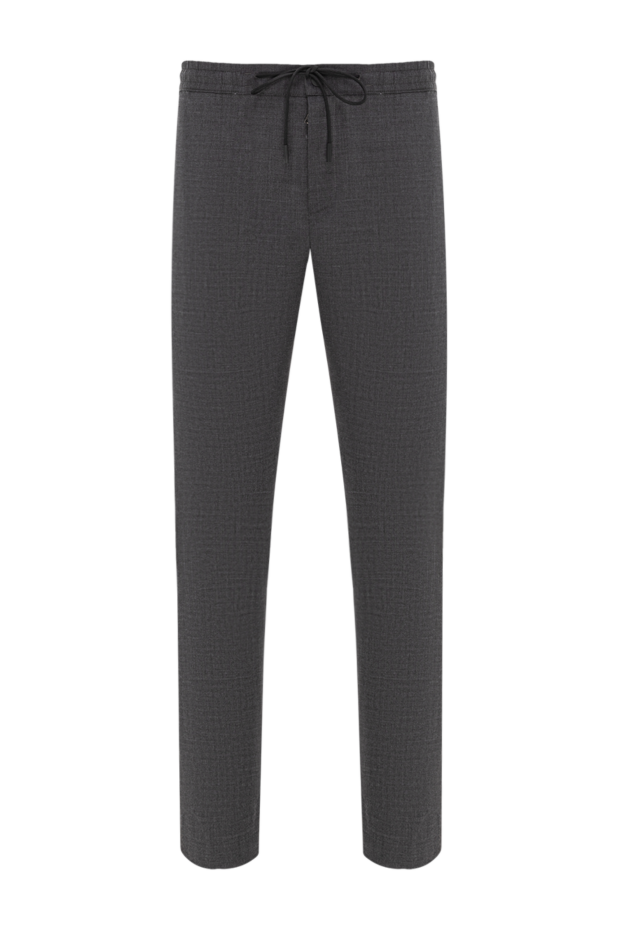 PT01 (Pantaloni Torino) men's dark gray trousers made of textured fabric with a drawstring waistband 190383 - photo 1