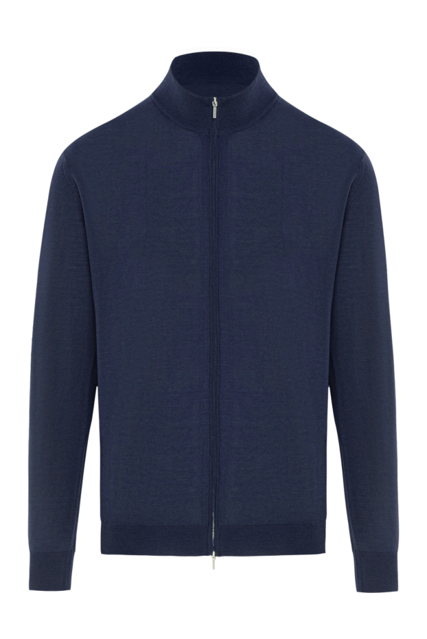 Cesare di Napoli wool cardigan in rich navy blue with zip fastening 190450 - photo 1