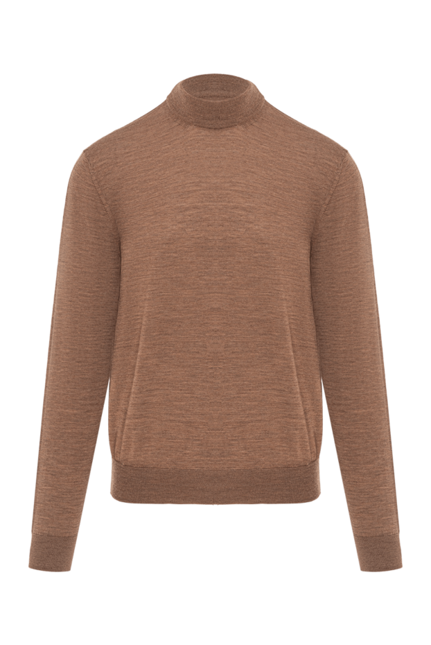 Cesare di Napoli soft yarn jumper with a high collar, coffee 190460 - photo 1