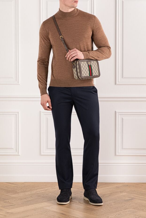 Cesare di Napoli soft yarn jumper with a high collar, coffee 190460 - photo 2