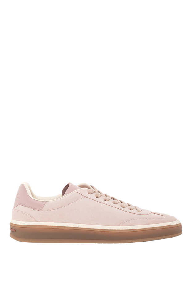 Loro Piana women's pink ultra low profile suede tennis shoes 190490 - photo 1