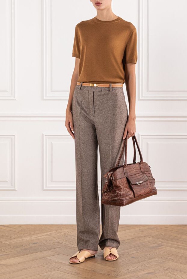 Loro Piana davey cashmere flannel trousers womens brown 190496 - photo 2