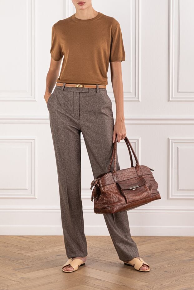 Loro Piana women's short sleeve jumper made of wool, silk and cashmere 190500 - photo 2