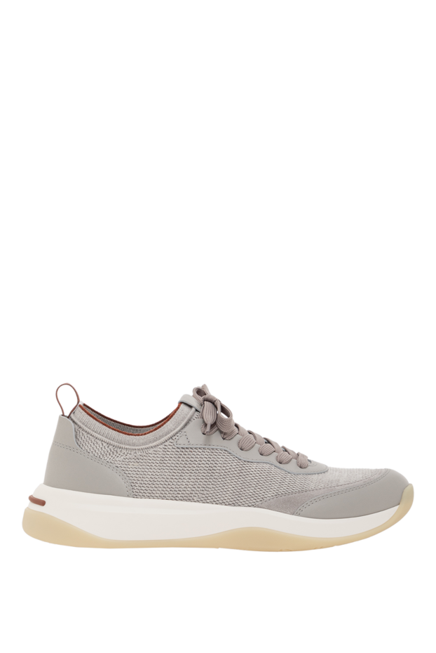 Loro Piana sneakers 410 lp walk wish gray men's wool and genuine leather 190504 - photo 1