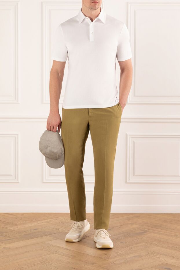 Loro Piana tremezzo men's white polo shirt made of exquisite interlock knitwear 190510 - photo 2