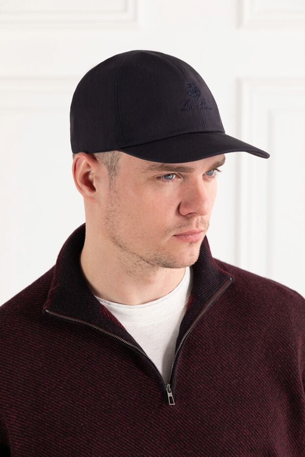 Loro Piana men's blue baseball cap made of cotton gabardine with water-repellent impregnation 190512 - photo 2