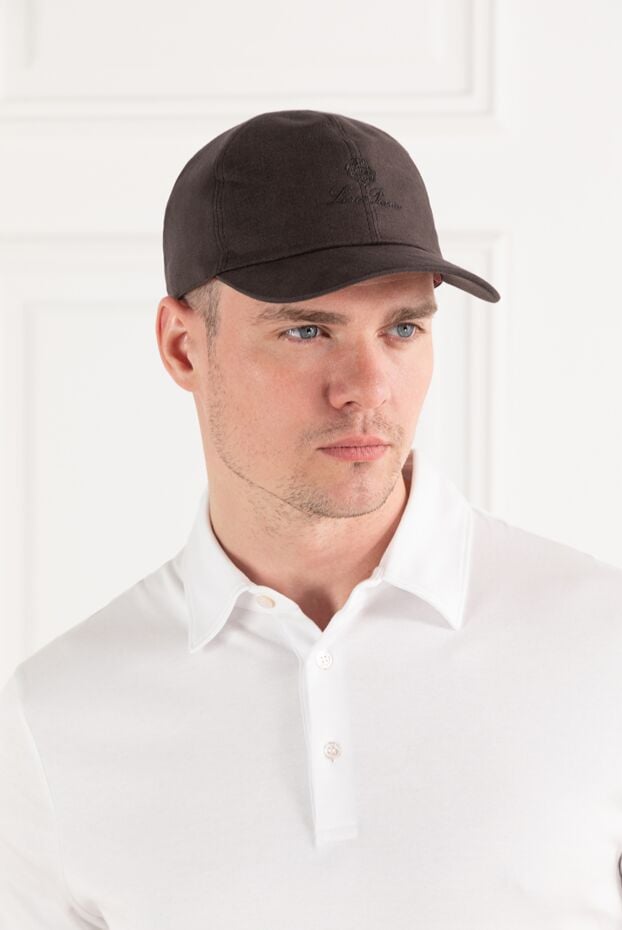 Loro Piana brown men's linen baseball cap treated with soft aloe vera 190515 - photo 2