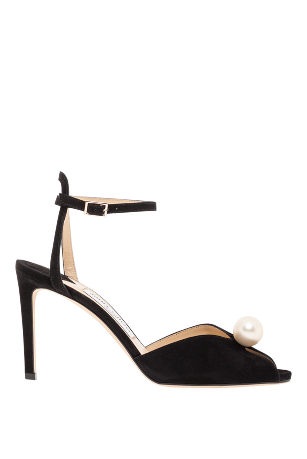 Jimmy Choo sacora black vintage suede sandals with pearl sphere 190519 - photo 1