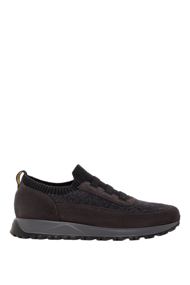 Doucal`s stylish grey sneakers made of genuine suede and soft wool 190527 - photo 1