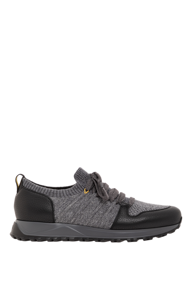 Doucal`s casual sneakers made of grey wool and genuine leather 190534 - photo 1