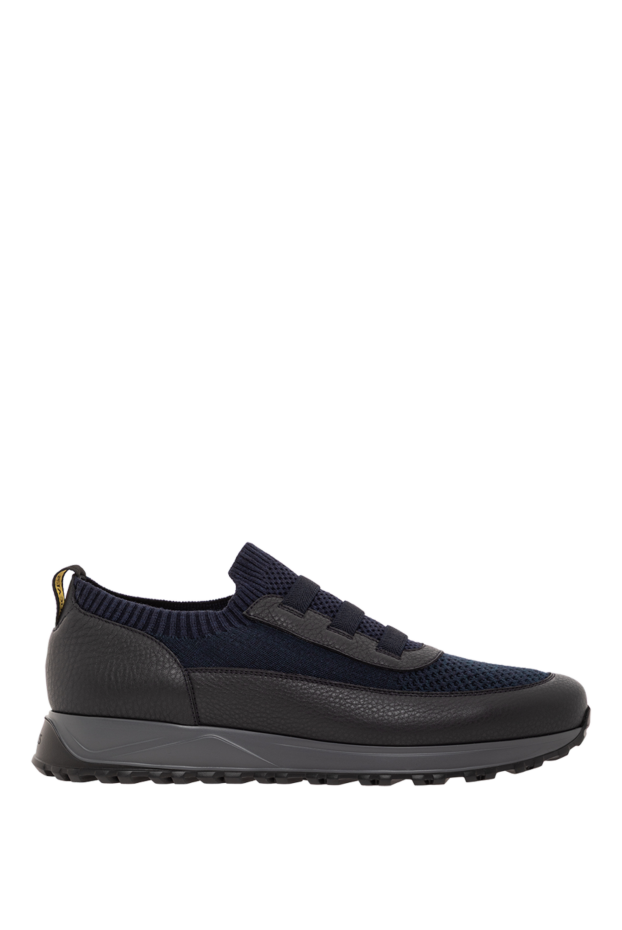Doucal`s wool sneakers with leather trim and insulated sole blue 190536 - photo 1