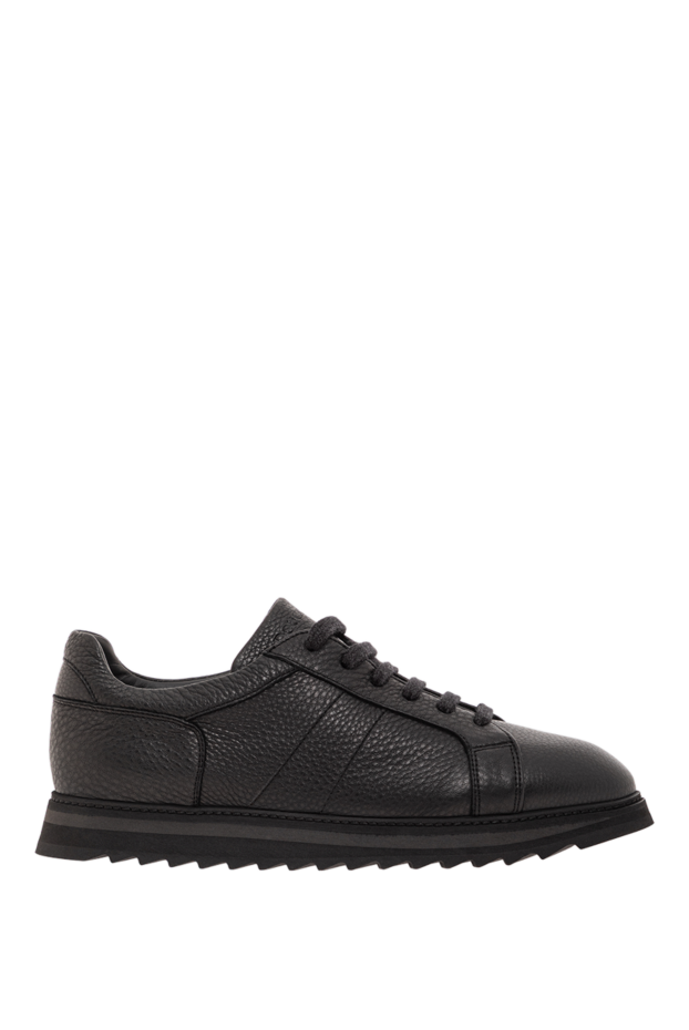 Doucal`s men's leather sneakers with scalloped soles 190542 - photo 1