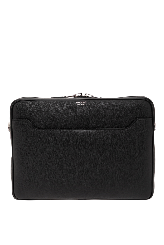 Tom Ford black men's shoulder bag made of black leather with external zipper 190547 - photo 1