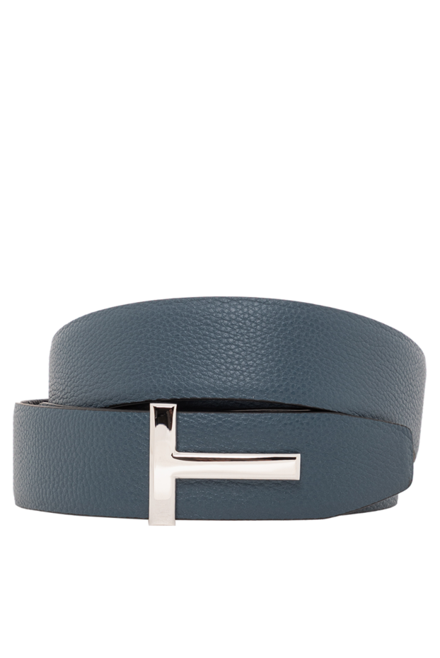 Tom Ford reversible blue genuine leather belt with t-buckle 190554 - photo 1