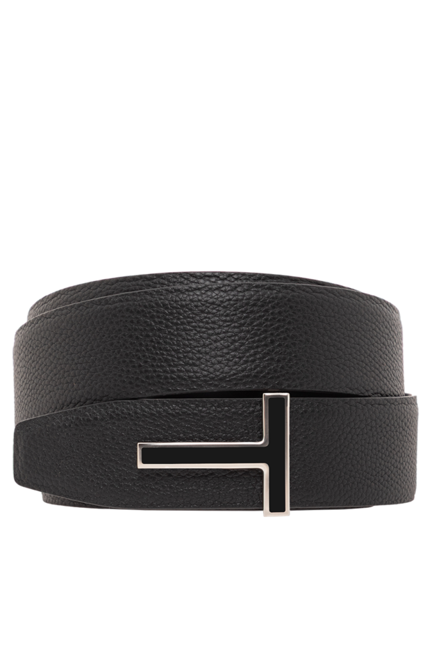 Tom Ford reversible black grained leather belt with enamel t-bar buckle 190558 - photo 1