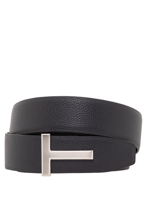 Tom Ford reversible black grained leather belt with ribbed t-bar buckle 190560 - photo 1