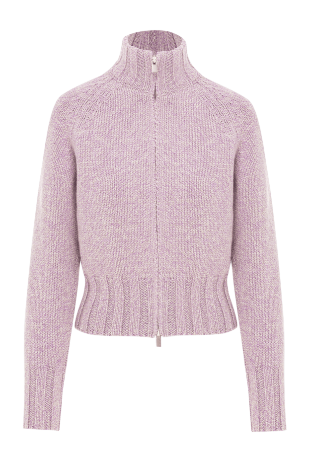 Magda Butrym a thick purple cardigan with ribbed trim and a high collar fastening. 190567 - photo 1