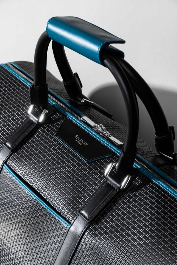Serapian spacious bag made of black stepan coated canvas and eclipse black leather 190576 - photo 2