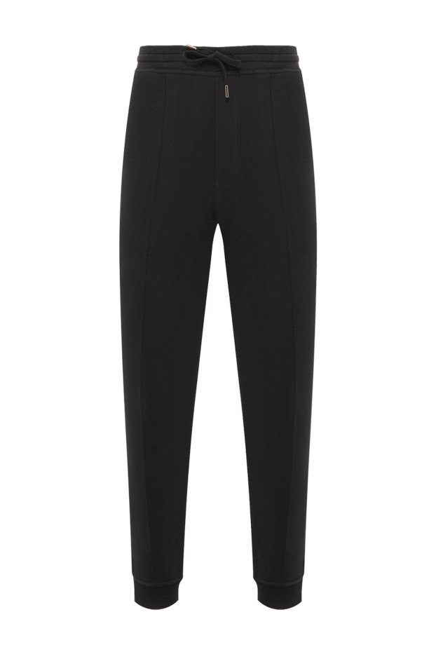 Brunello Cucinelli чорні трикотажні штани з м'якою фактурою та куліскою 190590 - фото 1