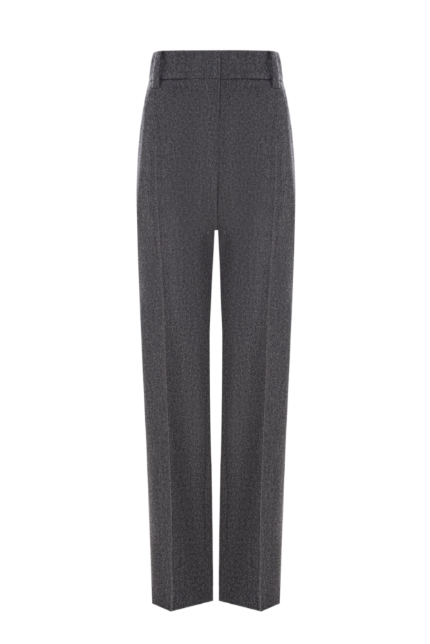 Brunello Cucinelli gray women's straight-leg wool trousers 190601 - photo 1