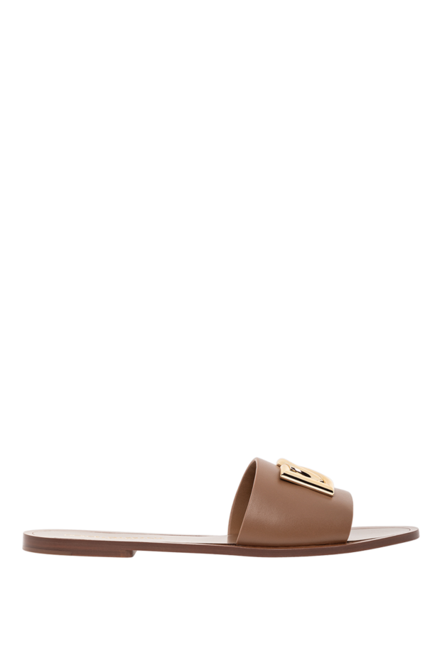 Dolce & Gabbana calfskin flat mules brown womens 190626 - photo 1
