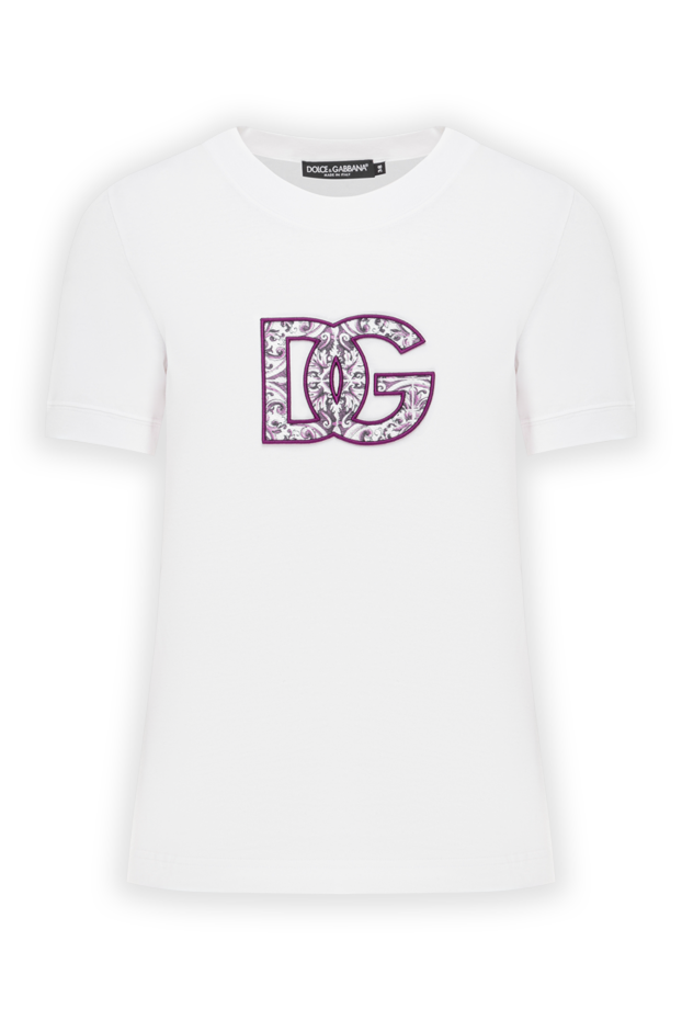 Dolce & Gabbana cotton t-shirt white with artistic decoration dg 190627 - photo 1