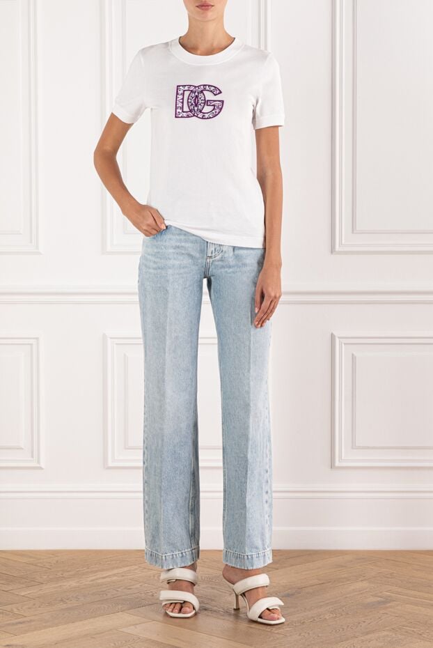 Dolce & Gabbana cotton t-shirt white with artistic decoration dg 190627 - photo 2